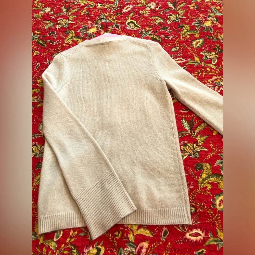 Share G. Label by Goop Virgin Wool Cardigan, No Belt, MED, Oatmeal, MSG 595 - Picture 9 of 11